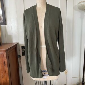 Ann Taylor Khaki Knit cardigan sweater